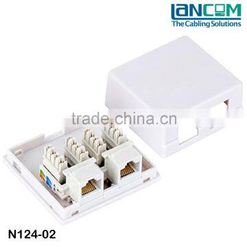 Lancom In time replied standard Cat6 Surface Mount box keystone jack type 2 port