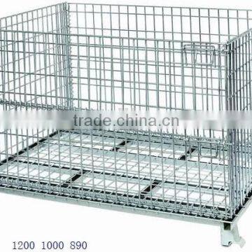 Foldable collapsible wire mesh container