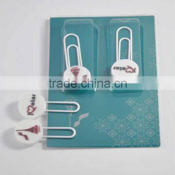 OEM paper clip bookmarks / school pvc 3d bookmarks / promotion soft pvc bookmark