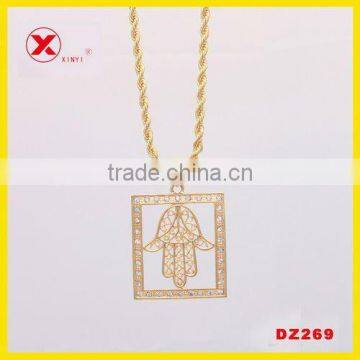 18k gold plated hand shaped pendant necklace muslim jewelry pendant Islamic jewelry