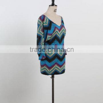 NEW ARRIVAL Stripe Dress v Neck Batwing Sleeve for Fat Ladies OEM&ODM Supply photo-2