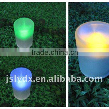 LED Solar Glass Candle garden lawn Light lamp