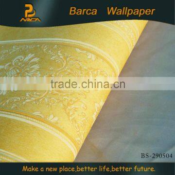 Beautiful and brilliant 3D design model gold flower non-woven wall papers