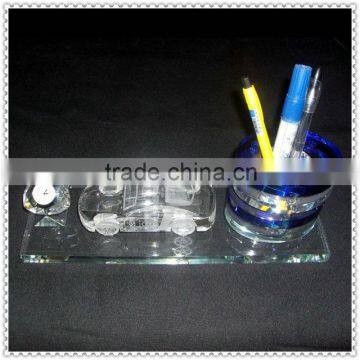 Expensive Engraved Crystal Office Set For Table Decoration