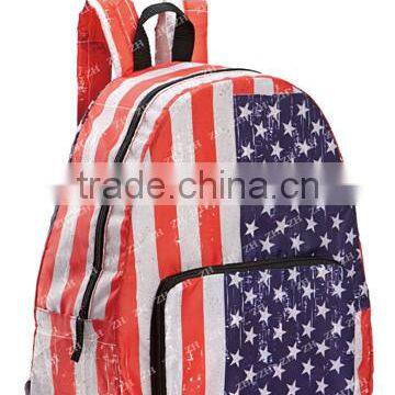 fashion foldable backpack America style casual school bag
