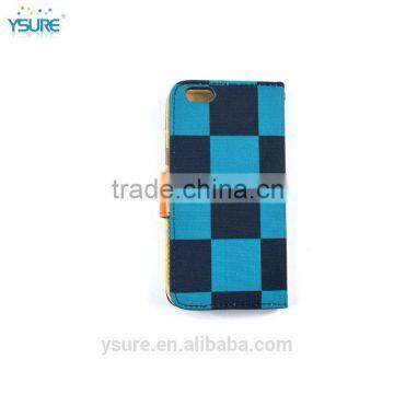 Blue Chess Pattern Fabric Wallet Leather Phone Case For BLU Studio X Plus With PVC ID and Credit Card Slots photo-3