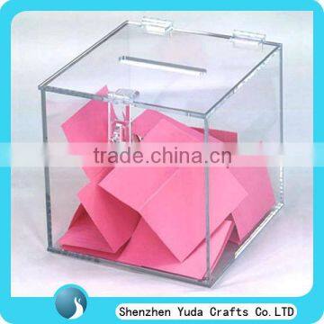 high clear plexiglass donation box crystal like acrylic charity box durable cheap