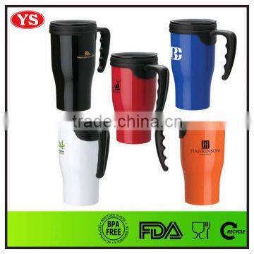 14oz plastic hot and cold drink mug with handle