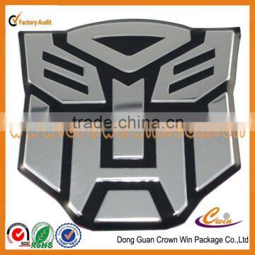 customized 3D transformers metal car sticker embossed metal sticker