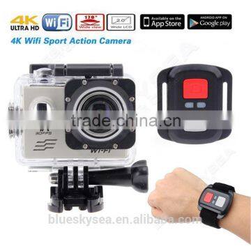 SJ8000 4K 30fps MOV IMX179 WIFI Sports Helmet Camera Sliver+Remote Control