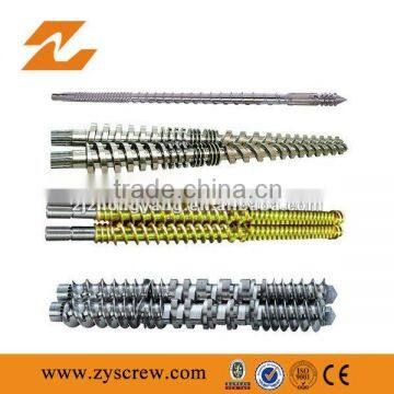 Bimetallic conical twin screw and barrel for wood plastic machine