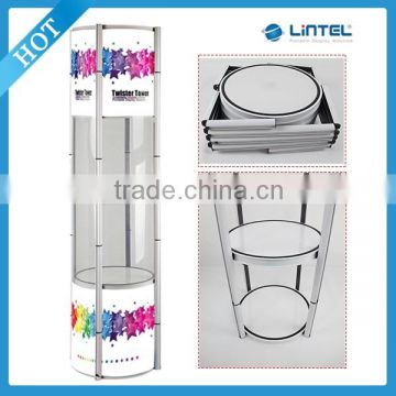 high-grade shop alumium twist tower stand display