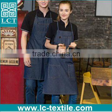 2016 popular waiter waitress uniform denim apron