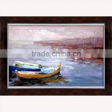 Handmade Knife Sailing Boats abstract Painting on Canvas