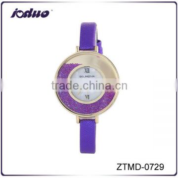 Wholesale Fashion Big Dial Quartz Leather Watch