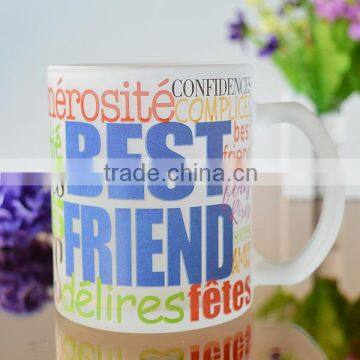 Warmness Christmas Printing Design Frosted Christmas Glass Mug Gift Set From Bengbu Cattelan Glassware Factory