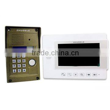 New Video Door Phone 1 IN1 Intercom System 7 Inch Screen Monitor Unlocking Hands-Free Intercommunication Night Vision ID Camera