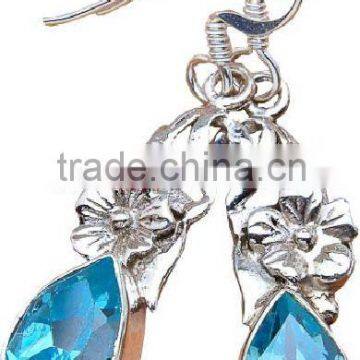 Awesome Wholesale Blue Chalcedony Stone Jewelry Handmade Earring Luxury Jewellry Earrings