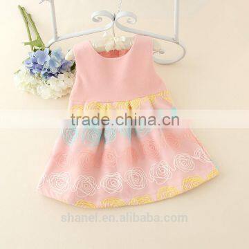 beautiful girls embroidered princess dress 100% cotton girls dress