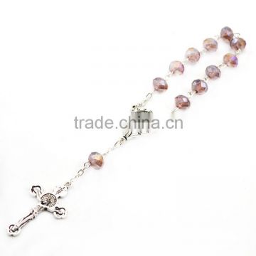 crystal beads decade rosary,catholic rosary bracelet,religious decade rosary