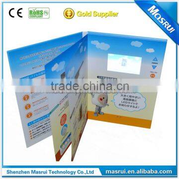 5 inch LCD screen video book ,light sensor 5" tft lcd video book ,