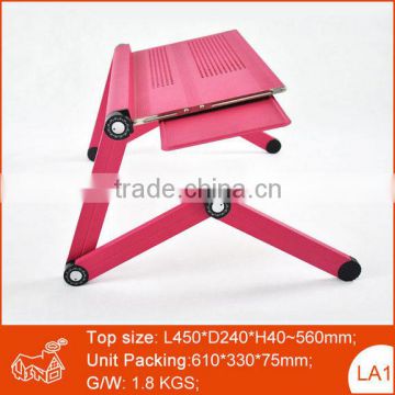 Folding Metal Laptop Table in Bed, Portable Aluminum Laptop Stand Computer Desk