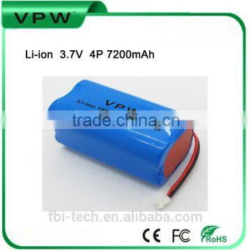 Rechargeable Lawn light Battery 3.7V 7200mah 4P Li-ion battery pack