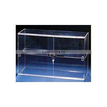 2 tier lockable clear acrylic display case