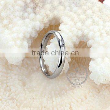 3MM Stainless Steel Round Zircon Simple Ring Fashion Women Ring Wedding Jewelry 6260486