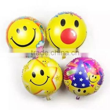 Lovely kids color emoji printed balloon, 18inches helium foil balloon, party/wedding/birthday emoji balloon