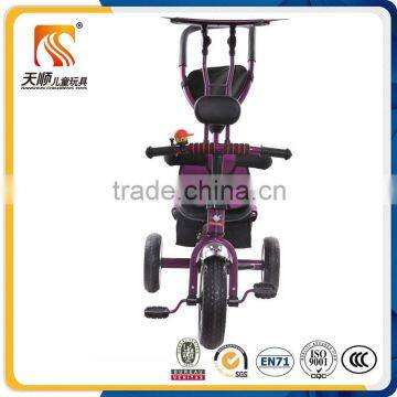 Old Style 3 Wheel Baby Tricycle With Roof and Push Bar Made in China on Sale photo-4