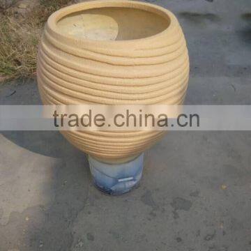 Sand stone Oval pot FRP flower pot sand spouting pot for garden decoration