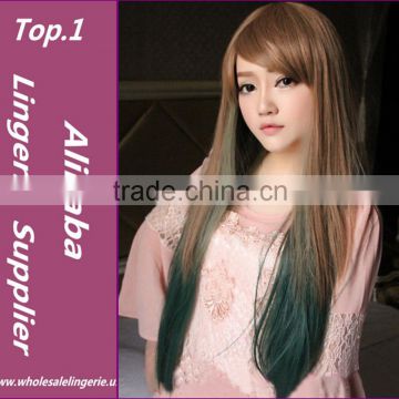 ****** Women Long Straight Brown Flaxen Costume Sythetic Hair Cosplay Party Full Wig