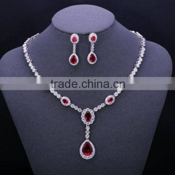 Latest AAA zircon stone jewelry set,jewelry set for wedding