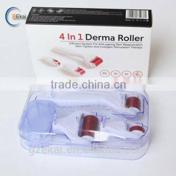 Professional skin rejuvenation derma roller 300/720/1200 needles medical grade 4 in 1 derma roller