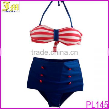 New Ladies Vintage High Waist Waisted Bikini Fashion Sexy Beach Swimsuit Padded 8 10 12 14