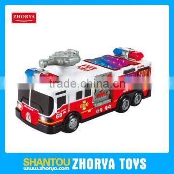 HQ Plastic car B/O 3D light & sound bump and go pumper fire engine toys for children