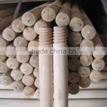 natural wooden broom handle with black cap and barcode (contact@kego.com.vn)