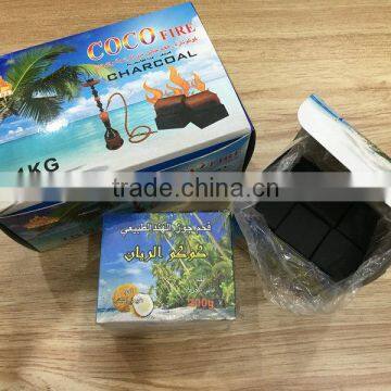 Coconut Shell Raw Material Cubic Shisha Charcoal Export