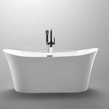 Sunzoom China Supplier Tender Low Cost Bathtub70inch Curved Bathtub Black photo-2