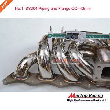 Mertop Race SS304 T3 Piping OD=42mm TURBO FLANGE COLLETTORE DI SCARICO MANIFOLD FOR LANCIA DELTA INTEGRALE 2.0 16V Fiat photo-4