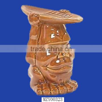 Home Decor Standing Ceramic Tiki Soap Saver