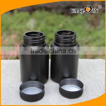 4oz Black HDPE Plastic Pill Bottle With Child Resistant Cap photo-4