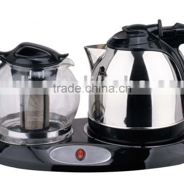 stainless steel kettle with tea pot