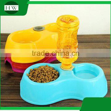 multifunction pet accessories plastic double cat dog pet water food bowl