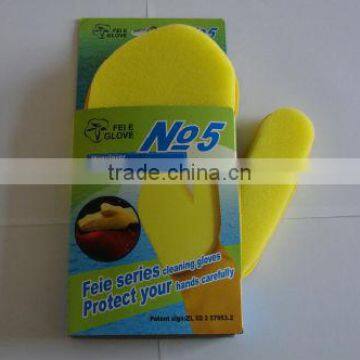 Kitchen Waterproof Cleaning Hand Latex Glove With Sponge photo-3