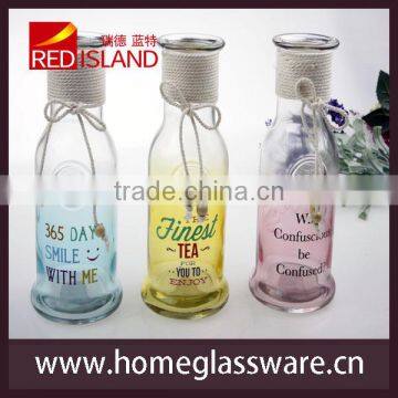 Spraying decal glass storage bottle with string decor china supplier