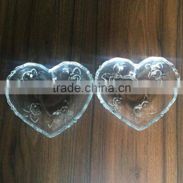 New Arrived Heart Shape Glass Candy Jar Crystal Glass Jar With Glass Lid photo-3