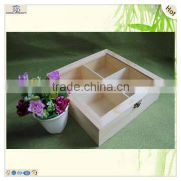 Hinge Transparent Lid Pine Wood Moon Cake Box photo-6
