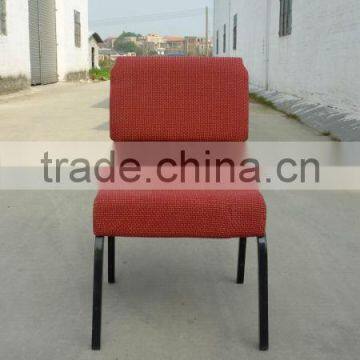 Mould Cushion Red Fabric Church Chair With Bookshelf photo-3